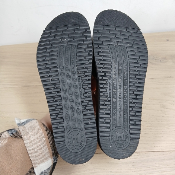 Mephisto Dark Navy Air-Relax Patent Slide Cork Footbed Comfort Sandals 295 - Picture 9 of 12